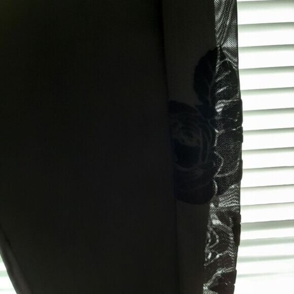 GUESS Rose Mesh Side Panels Pull-On Dressy Stretch Legging Black Sz S - Picture 7 of 12